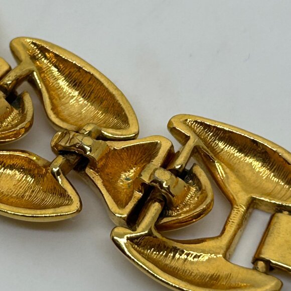 Vintage Napier Gold-Tone Chunky Link Bracelet Statements Chunky Articulating - Picture 6 of 13
